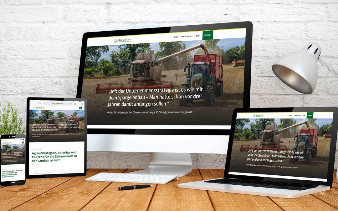 Agricultural strategies, lectures & content: New website for Dirk Gieschen